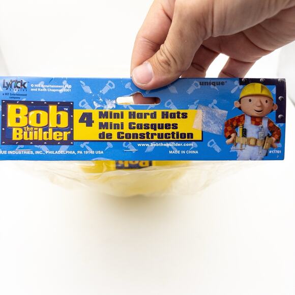 Vintage Bob The Builder Pack Of 4 Kids Hard Hats Party Favor Gift Dress Up - Picture 5 of 7